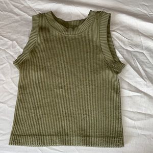 XXS/XS Green and Black Women’s Body Fit Tank Top